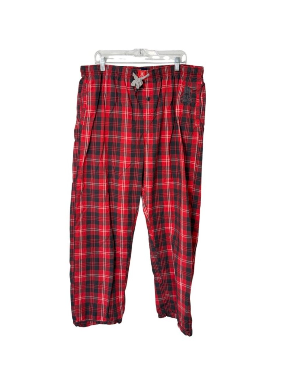 Psycho Bunny Mens Size XL Red & Black Plaid Lounge Pajama Pants Cotton